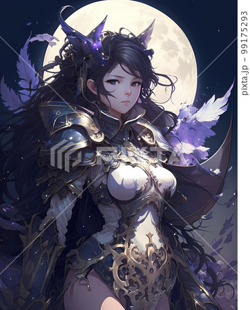 満月の夜を背に立つ戦の神「AI生成画像」 99175293