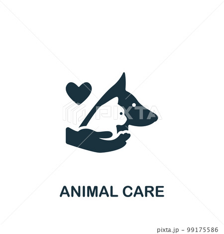 Animal care icon. Monochrome simple sign from donation collection. Animal care icon for logo, templates, web design and infographics. 99175586
