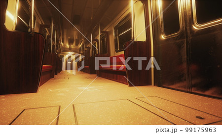 dark empty underground metro station 99175963