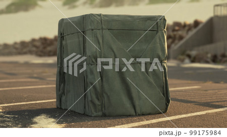 Packaging Boxe Wrapped on empty parking Packaging Boxe Wrapped on empty parking 99175984