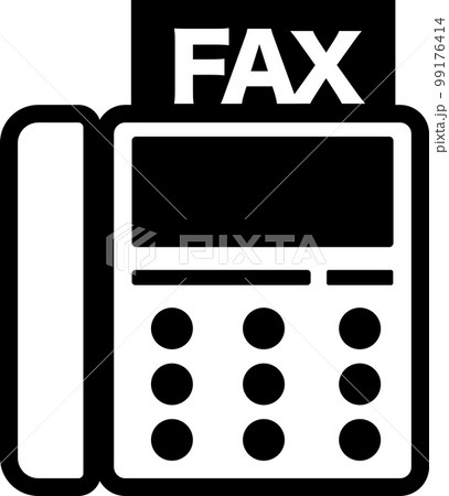 ファックスのモノクロイラストアイコン ファックスのモノクロイラストアイコン 99176414