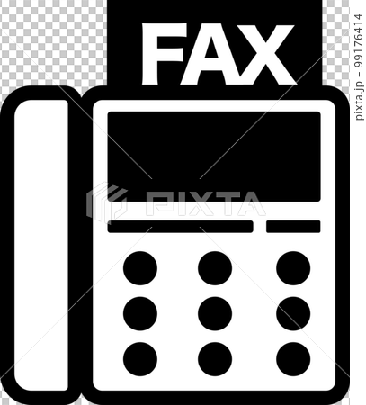 ファックスのモノクロイラストアイコン ファックスのモノクロイラストアイコン 99176414
