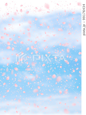 桜吹雪イラスト 99176434