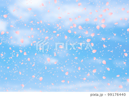 桜吹雪イラスト 99176440