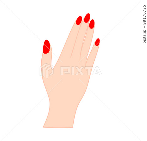 赤いマニキュアをした右手 片手 ボディーパーツ 赤いマニキュアをした右手 片手 ボディーパーツ 99176725