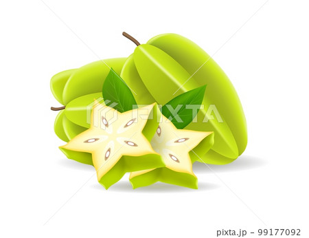 Starfruit closeup illustration Starfruit closeup illustration 99177092