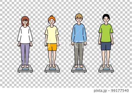 Young people on scales to stay healthy Young people on scales to stay healthy 99177540