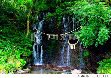 【神奈川】曇天の箱根　箱根神社分宮玉簾神社の玉簾の瀧 99178143