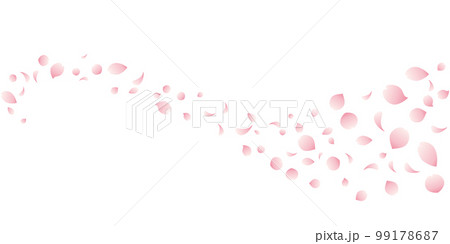 桜吹雪のウェーブのイラスト（薄いピンク） 99178687