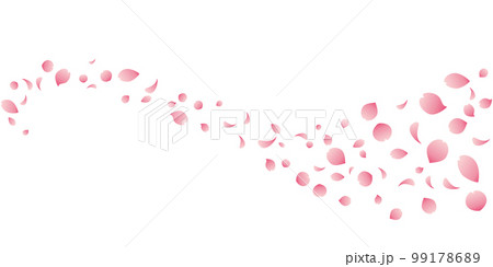 桜吹雪のウェーブのイラスト（濃いピンク） 99178689