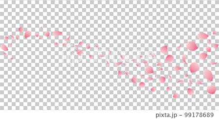 桜吹雪のウェーブのイラスト（濃いピンク） 99178689