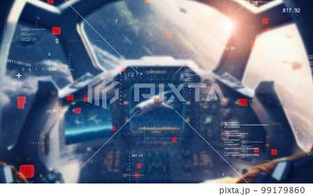 航空機のコックピットとテクノロジーイメージ 99179860