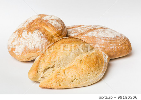 Homemade natural breads. Different kinds of fresh bread as background, perspective view with copy space 99180506