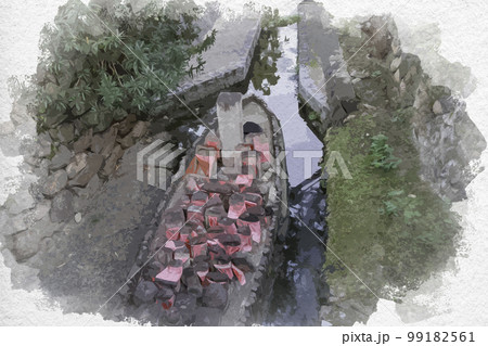 水彩画風 率川地蔵尊 奈良県奈良市 水彩画風 率川地蔵尊 奈良県奈良市 99182561