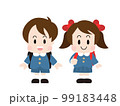 ランドセルを背負った新一年生の男の子と女の子 99183448