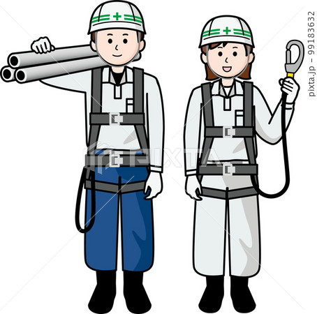 鳶職の男性と女性 鳶職の男性と女性 99183632