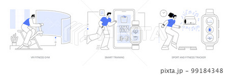 New fitness technology abstract concept vector illustrations. New fitness technology abstract concept vector illustrations. 99184348