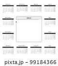 Square format Celandar for year 2023 in neutral black and white design 99184366