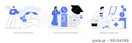 Coronavirus stimulus package plan abstract concept vector illustrations. Coronavirus stimulus package plan abstract concept vector illustrations. 99184389