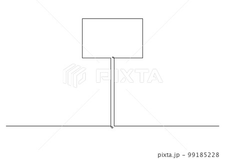 Single continuous line drawing template of square road sign. One line draw vector illustration. 99185228