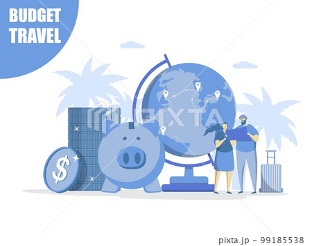 Budget travel vector concept for web banner, website page Budget travel vector concept for web banner, website page 99185538