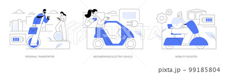 Personal electric transport abstract concept vector illustrations. 99185804