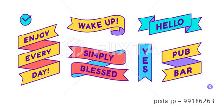 Ribbon Banner. Set color ribbon banner 99186263