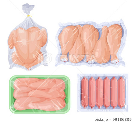 Vacuum poultry meat food set wrapped chicken pack 99186809