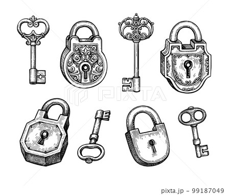 Vintage padlocks and keys collection. 99187049