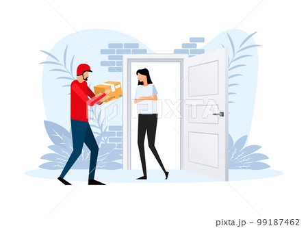 Safe home delivery. Delivery of an online order. Free delivery. 99187462
