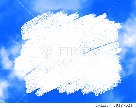 白のブラシストローク　ブルー背景　テキストスペース 99187923