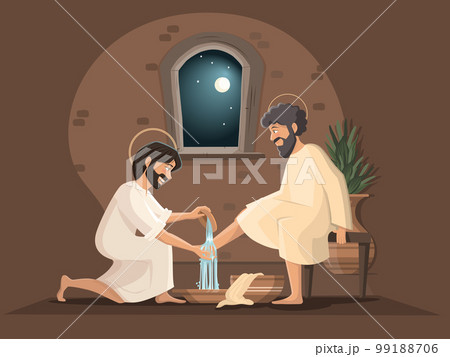 Jesus Christ and Peter. The washing of the feet. Maundy Thursday 99188706
