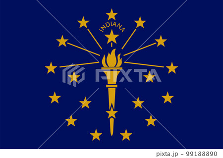 Flag of Indiana state (United States of America, U.S.A. or USA, North America) 99188890