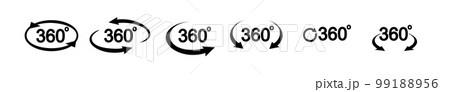 360 degree view related icon set. Signs and arrows for indicate the rotation and panorama. Vector 360 degree view related icon set. Signs and arrows for indicate the rotation and panorama. Vector 99188956
