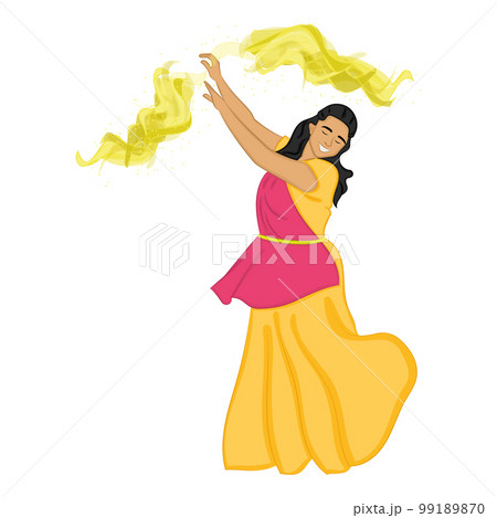 Isolated female character playing with powders Vector 99189870