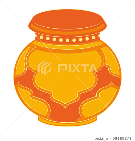 Isolated traditional hindu empty ceramic vase Vector Isolated traditional hindu empty ceramic vase Vector 99189871