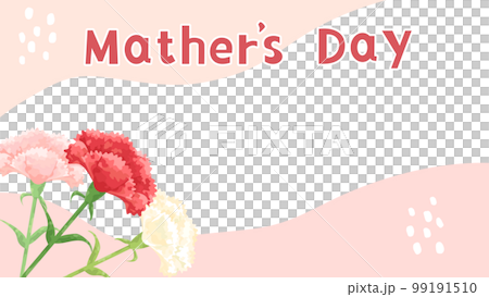 赤とピンクと白のカーネーションと文字の母の日のカード アスペクト比16:9バージョン 赤とピンクと白のカーネーションと文字の母の日のカード アスペクト比16:9バージョン 99191510
