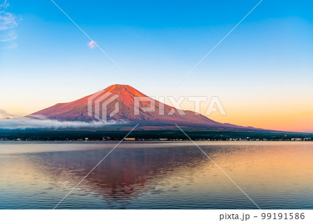 赤富士 ~早朝の山中湖~ 赤富士 ~早朝の山中湖~ 99191586