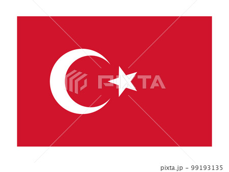 トルコ・シリア地震支援　トルコ共和国の国旗のイラスト
