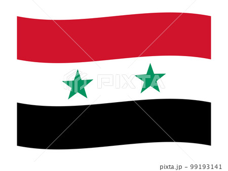 トルコ・シリア地震支援　風になびくシリアの国旗