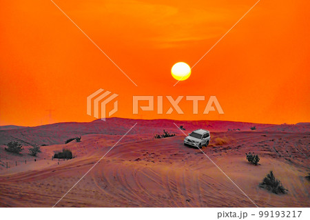 アラビア砂漠とランドクルーザー 99193217