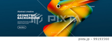 Geometric shapes composition geometric abstract background. 3D shadow effects and fluid gradients. Modern overlapping forms Geometric shapes composition geometric abstract background. 3D shadow effects and fluid gradients. Modern overlapping forms 99193560