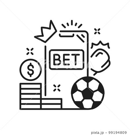 Casino playing chips, dice, poker cards, football ball and bet sign, crown and coins stack. Vector gambling and betting game sign, online casino theme 99194809