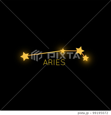 Aries golden zodiac sign, constellation in space, cosmic magic gold stars or planets. Vector astrology horoscope symbol, fortune future prediction sign Aries golden zodiac sign, constellation in space, cosmic magic gold stars or planets. Vector astrology horoscope symbol, fortune future prediction sign 99195072