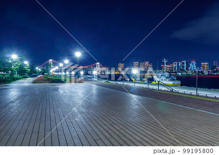 【東京の都市風景】東京ベイサイドの都市夜景（豊洲ぐるり公園） 99195800