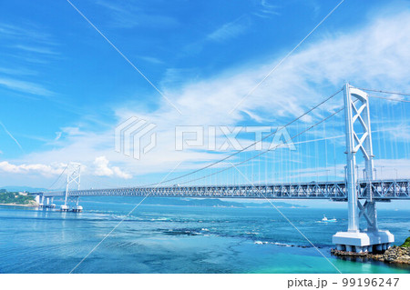 徳島県 青空の鳴門海峡大橋 徳島県 青空の鳴門海峡大橋 99196247