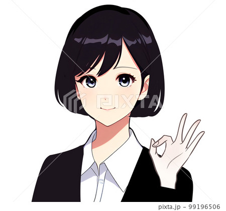 ボブ, 案内, 説明, 解説.黒髪, ブレザー, 制服, スーツ, ol, 学生, 会社員, 受付, ボブ, 案内, 説明, 解説.黒髪, ブレザー, 制服, スーツ, ol, 学生, 会社員, 受付, 99196506