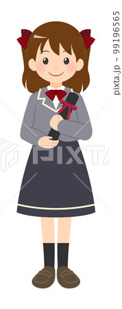 卒業証書(丸筒)を持つブレザー姿の少女 卒業証書(丸筒)を持つブレザー姿の少女 99196565