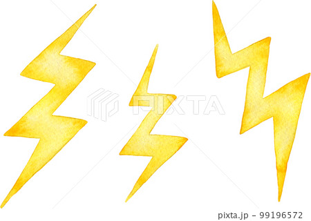 電気・雷の水彩イラスト 99196572