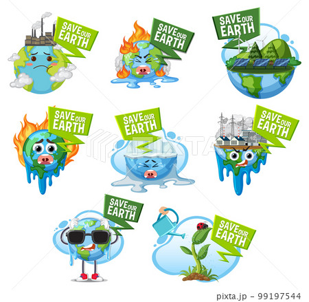 Save the earth logo and banner set Save the earth logo and banner set 99197544